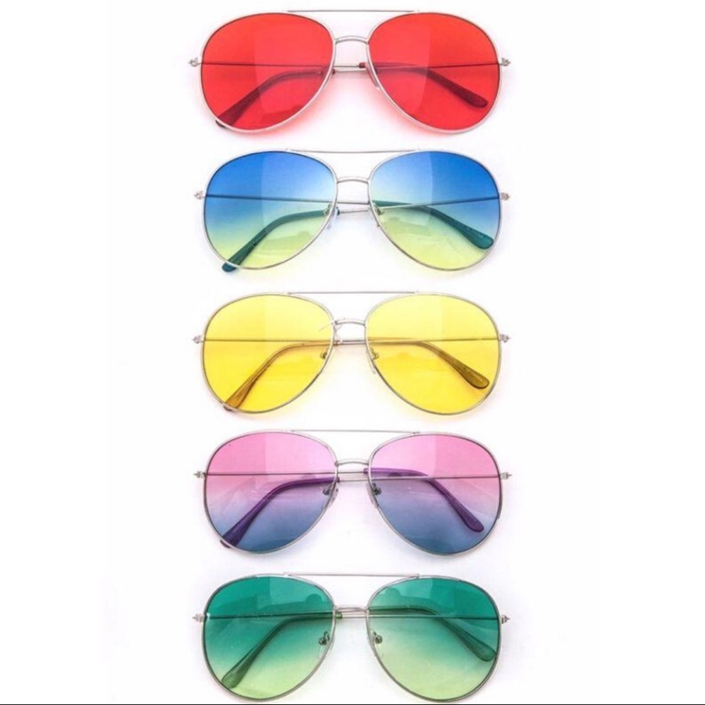 Trendy Mix Tone Aviator Sunglasses